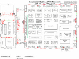 Faszination Modellbahn International Fair for Model Railways, Specials & Accessories Hallenplan Mannheim 2023 Standf 03 03 2023 scaled uai