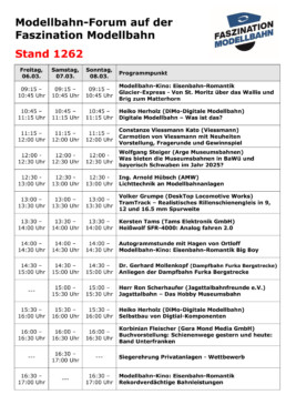 Faszination Modellbahn Internationale Messe f&uuml;r Modelleisenbahnen, Specials & Zubeh&ouml;r Zeitplan Modellbahn Forum alle Tage MA2026 scaled uai